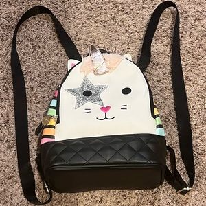 Betsey Johnson unicorn 🦄 cat 🐱 mini backpack purse punk ⭐️ bag 🎒